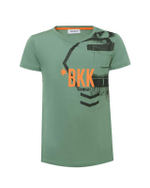 Футболка BIKKEMBERGS Зеленый/Черный термопринт/Оранжевый логотип Мальчик