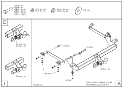Оцинкованный фаркоп на Renault Master 2010-, Opel Movano B 2010-2021, Nissan NV400 2011-2021, Nissan Interstar 2022- фургон без ступеньки, передний привод, кроме двухскатных авто (без электрики), Galia O060C