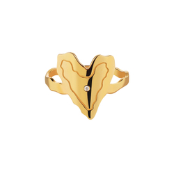 кольцо «сердце» большое с бриллиантом