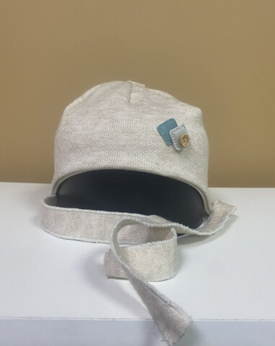 Шапочка из ангоры на х/б подкладе, бежевая, размер 36-38