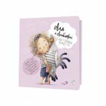 Блокнот 130х130 мм, скрепка, Контэнт-Канц, ламин. картон, выб-лак, 32 л., диз.вн.блок в клетку,"Аля и Альбатрос Девочка стоит" розовый