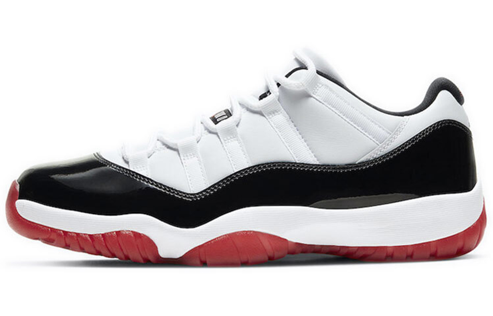 Jordan Air Jordan 11 retro low "concord breed" Shock Absorption Anti-slip Wear Low Help Retro Basketball Shoes Black Red