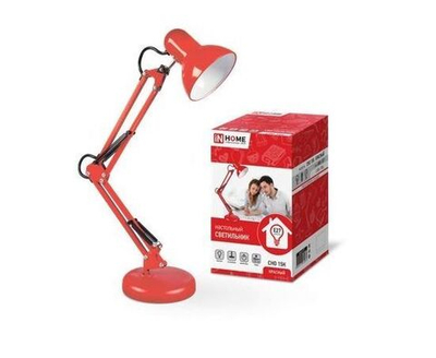 Светильник настольный под лампу на основании + струбцина СНО-15М, 60W, E27, Красный, ASD/inHome 5833