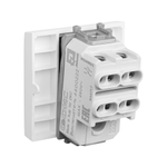 Выключатель двухполюсный одноклавишный модульный, "Avanti", "Белое облако", 2 модуля