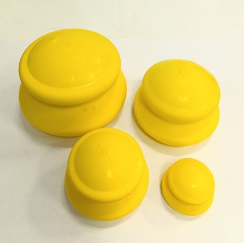 Вакуумные банки для массажа «Добрые банки», 4 шт (жёлтые, средняя жёсткость)