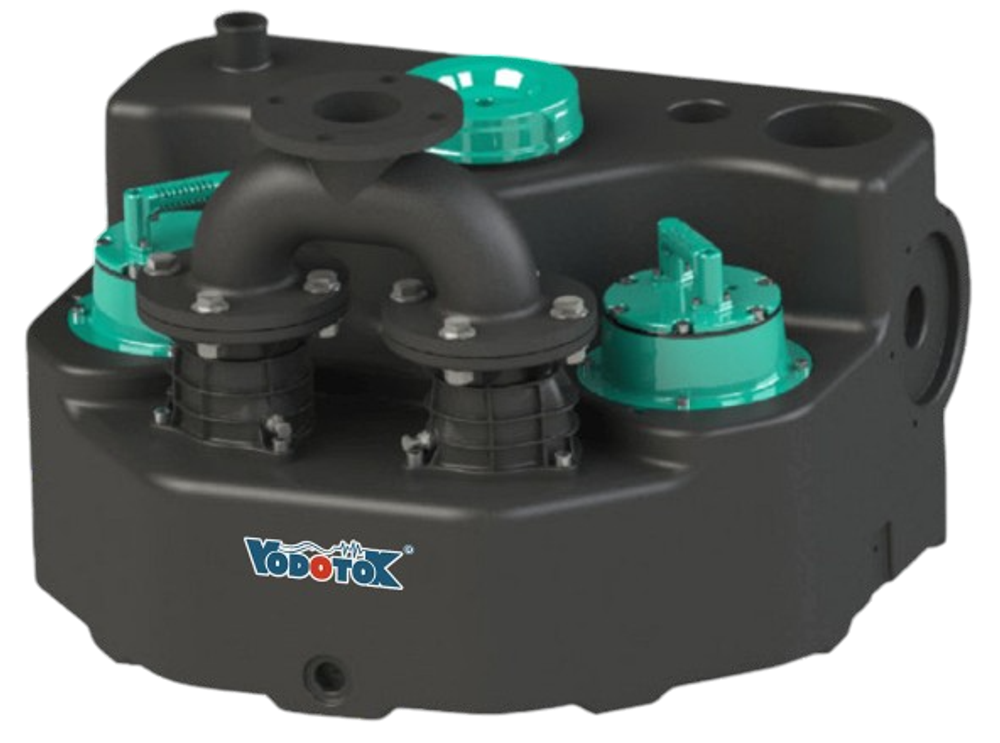 Насосная станция канализационная "Vodotok" модель КНС-ПМЧР-9м-25м³/ч-1,5кВт-80л