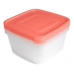 Контейнер для продуктов (СВЧ) Унико квадратный 1,4л набор 3шт. С217