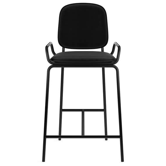 Стул полубарный ror, 2 frame, велюр, черный/черный