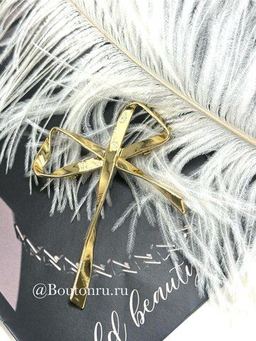 Брошь бантик золото