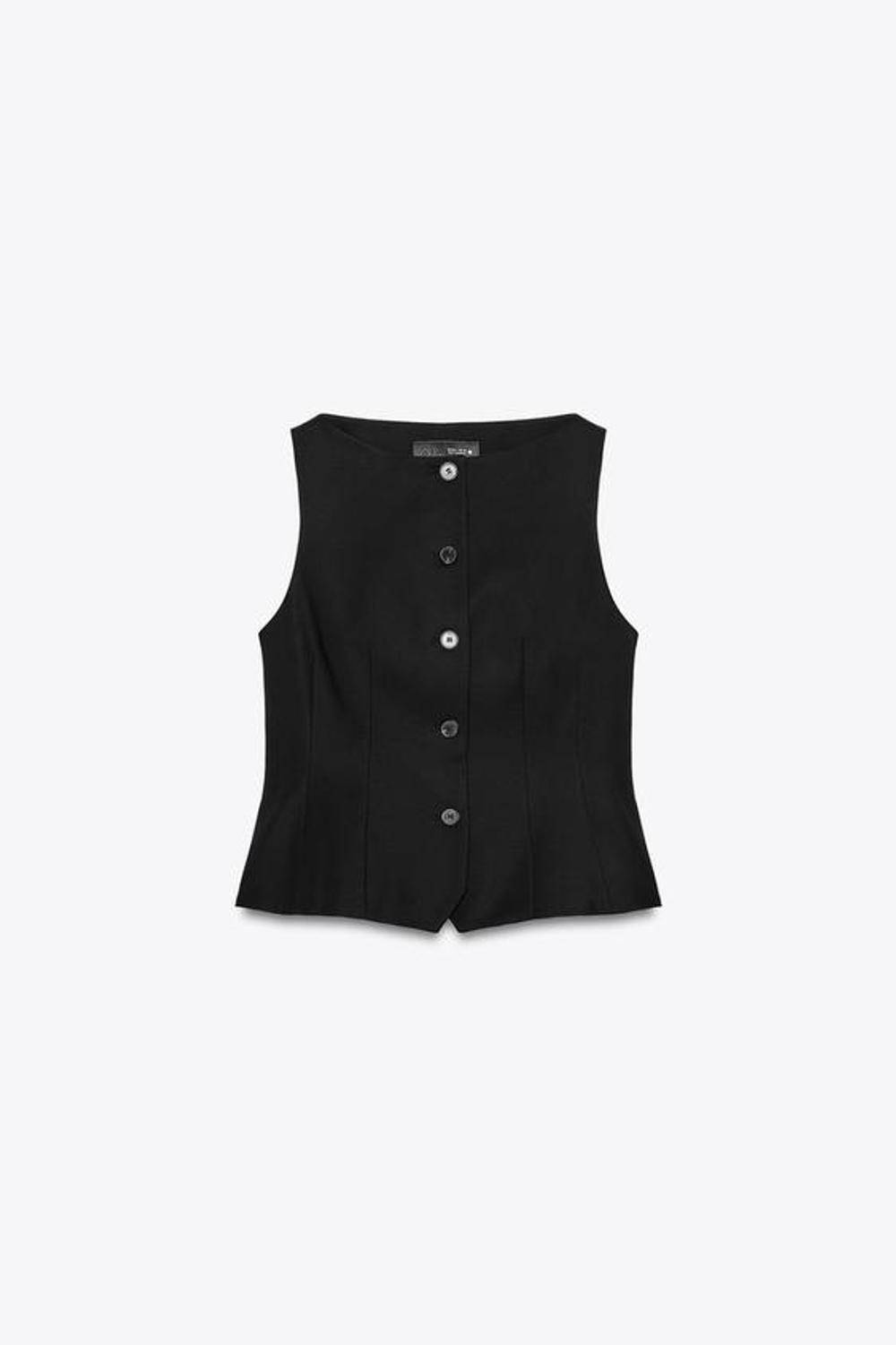 ZARA ПРИТАЛЕННЫЙ ЖИЛЕТ — ZW COLLECTION, ЧЕРНЫЙ