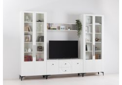 Витрина двухдверная Вестра белый шагрень