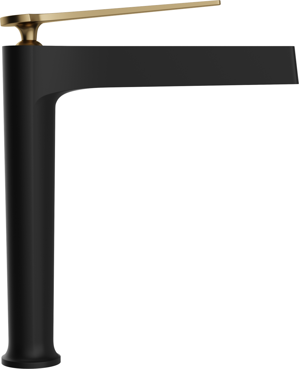 Смеситель для раковины STWORKI Аулум S06020BG матовый черный, матовое золото