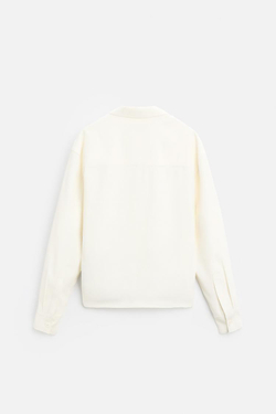 ZARA РУБАШКА СТРУЯЩЕГОСЯ ПОКРОЯ, ЖЕЛТОВАТО-БЕЛЫЙ