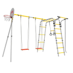 Детский спортивный комплекс для дачи ROMANA Акробат - 2 (желтый/серый) (с фанерными качелями)
