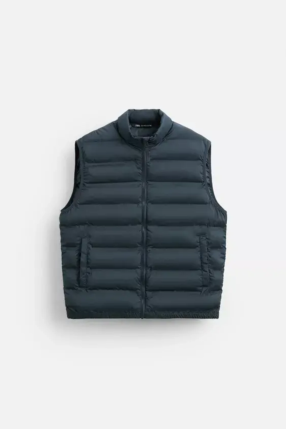 ZARA СТЕГАНЫЙ ЖИЛЕТ, ТЕМНО-СИНИЙ