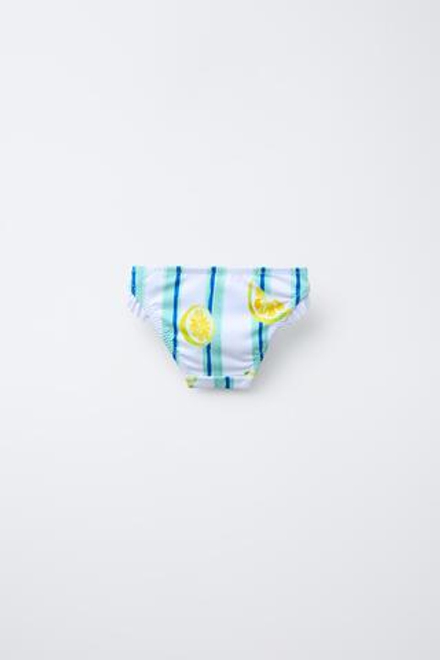 ZARA ПЛАВКИ БИКИНИ С ПРИНТОМ «ЛИМОНЫ», ЖЕЛТЫЙ