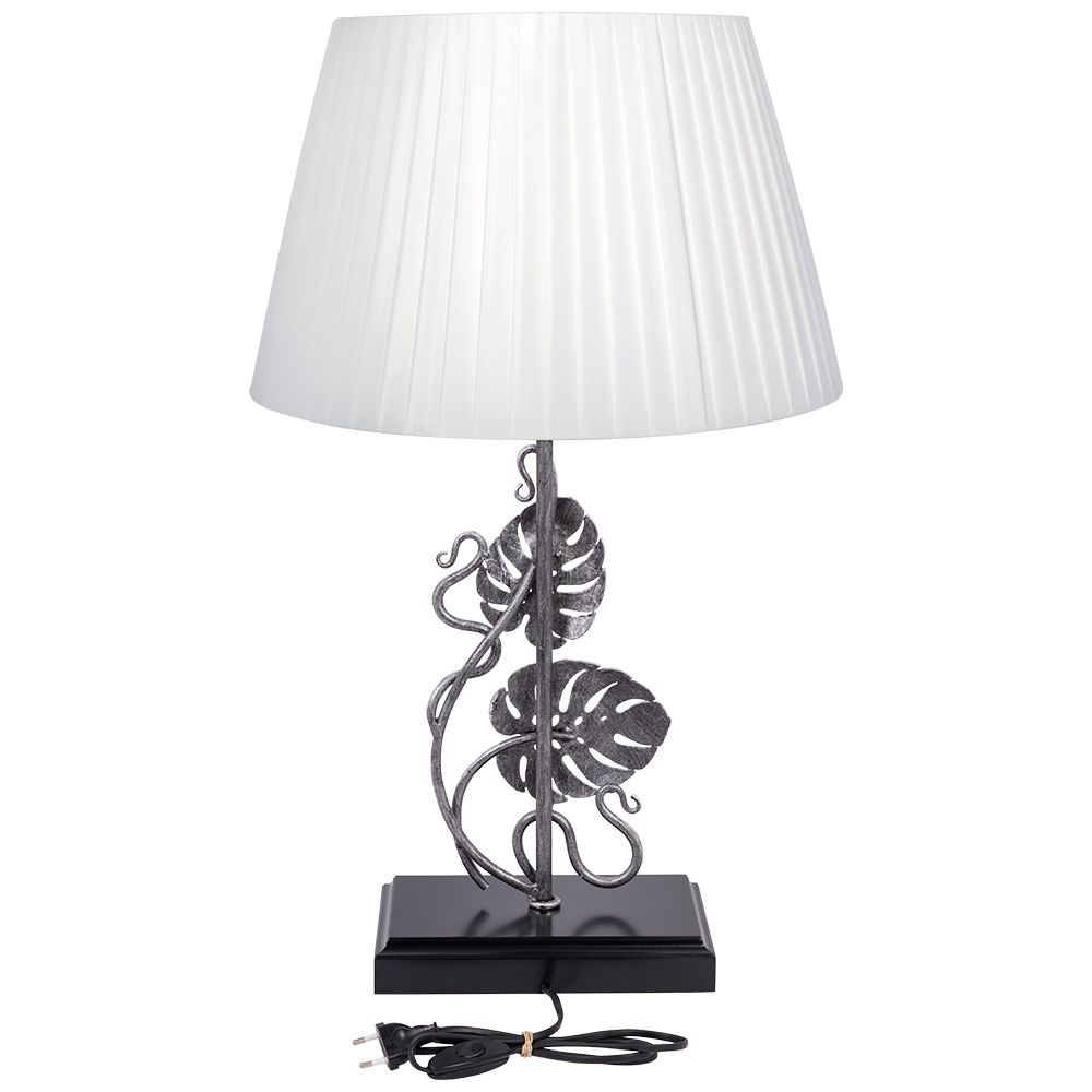 Настольный светильник Monstera Deliciosa (Монстера) Блек Античное серебро Шебби Белый