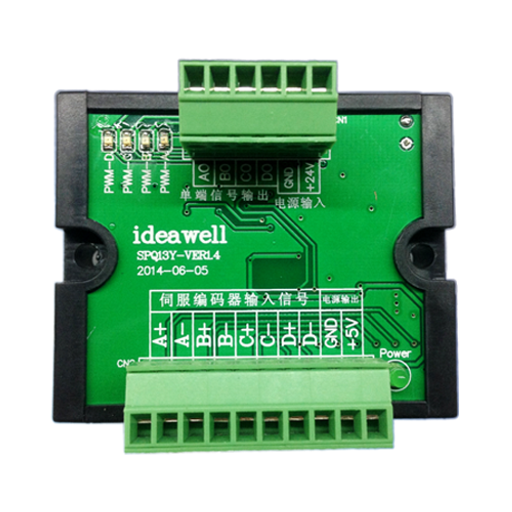Преобразователь сигналов энкодера TTL-HTL 5В-24В IdeaWell SPQ13Y-VER4 4 канала