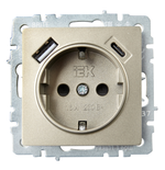 Розетка с заземлением  IEK BR-R14-16-U22-018-K37