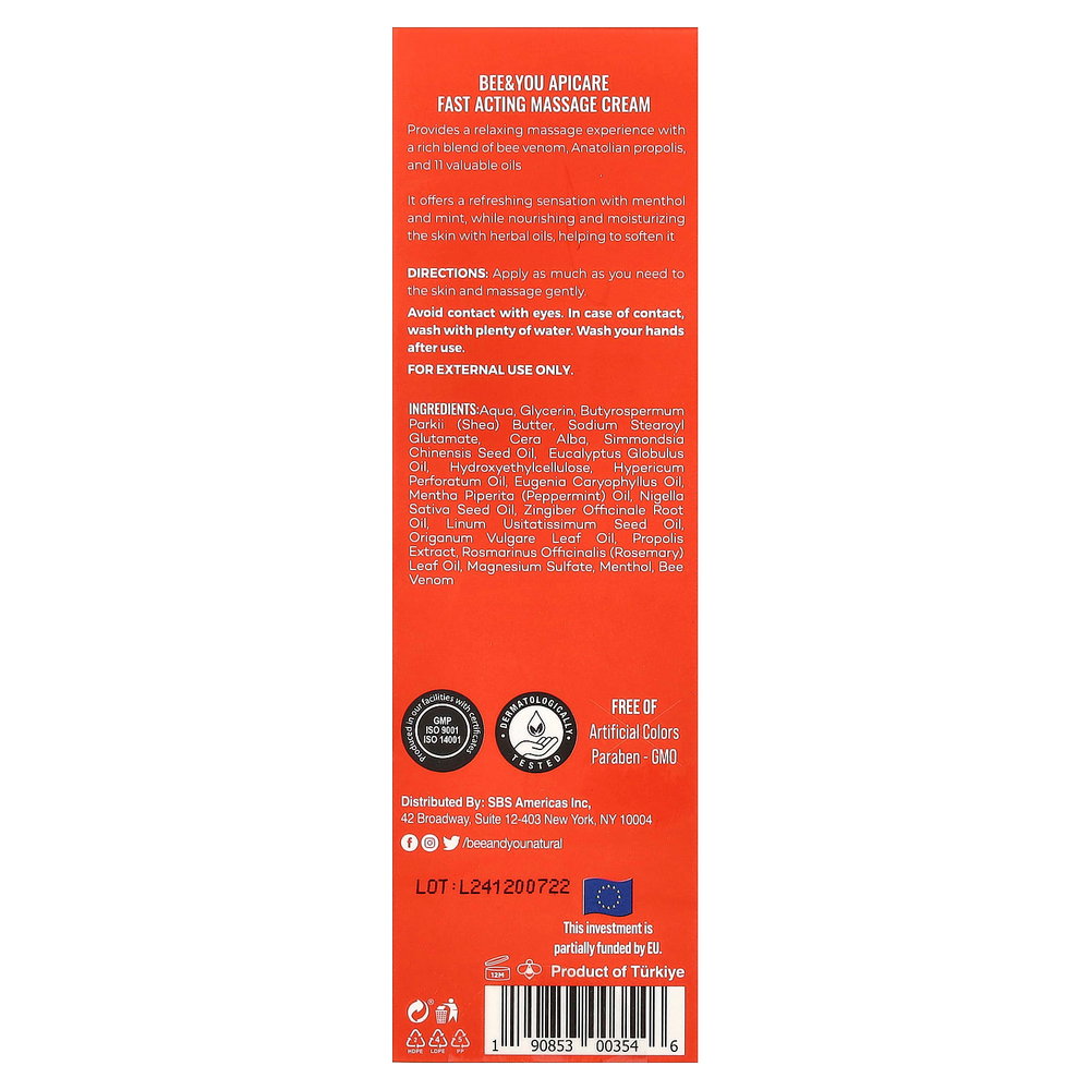 Bee & You, массажный крем, 80 мл (2,7 жидк. унции)