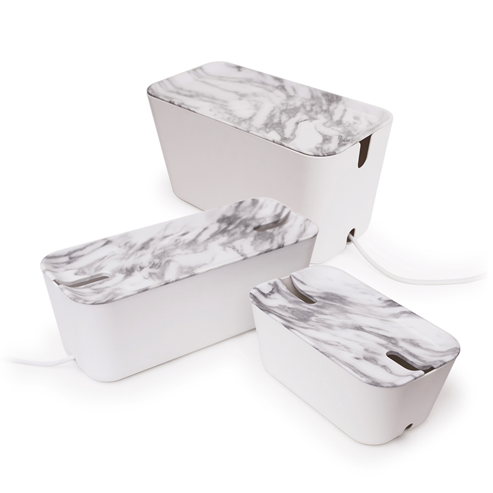 Органайзер для проводов cablebox большой белый-серый