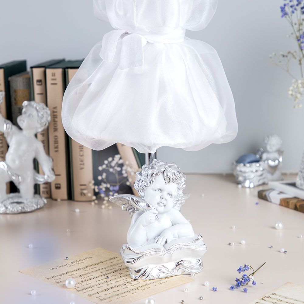 Настольная лампа Ангел Поэт Сильвер Мадлен Белый