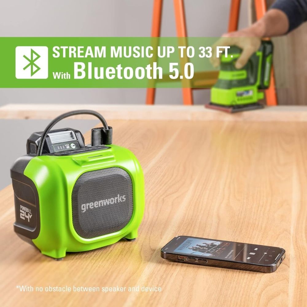 Беспроводная акустическая система аккумуляторная Greenworks GPT-MNBS Арт.3503107, 24V/220V, без АКБ и ЗУ