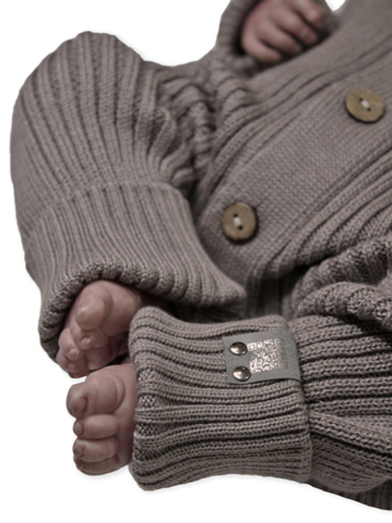 Комбинезон вязаный на пуговицах Тауп грей хлопок RinaAmari
