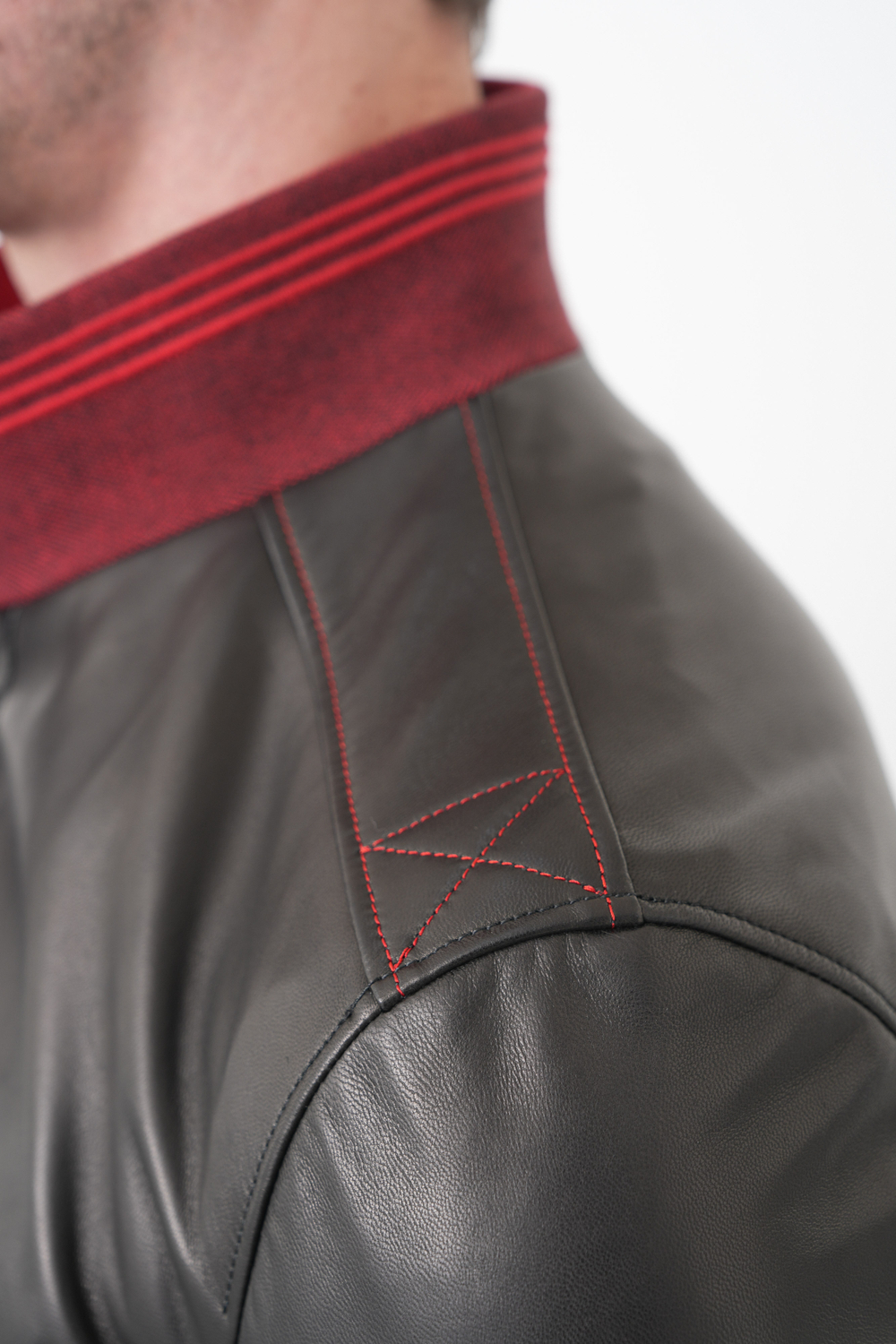 KHIMEONE Мужская кожаная демисезонная куртка (натуральная кожа, овчина)