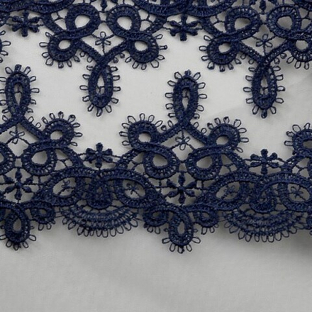 Кружево гипюр шир.65мм цв.3 т.синий