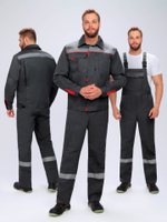 Костюм Флофт-2 Премиум СОП У. (тк.Смесовая,240) п/к, т.серый/серый/красный