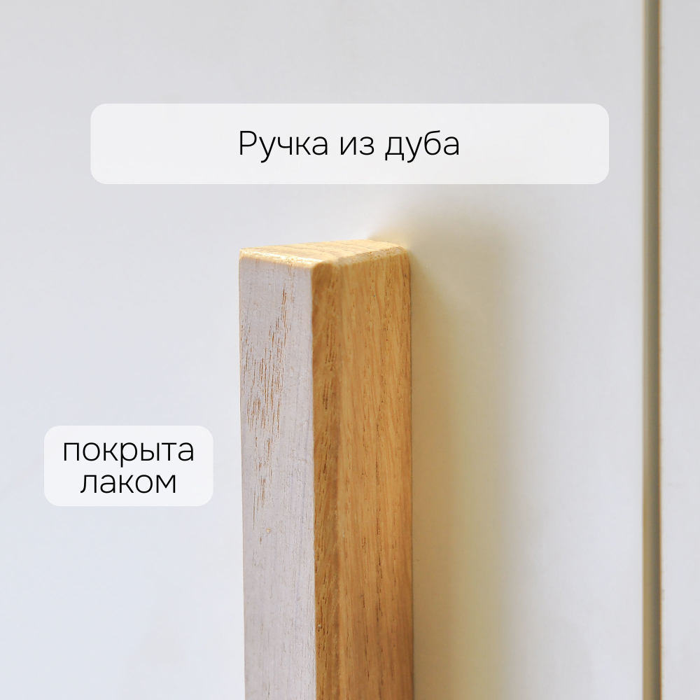 Dipriz Шкаф для одежды Моби, 2 двери, 60х58х187 см, с ручками из массива дуба