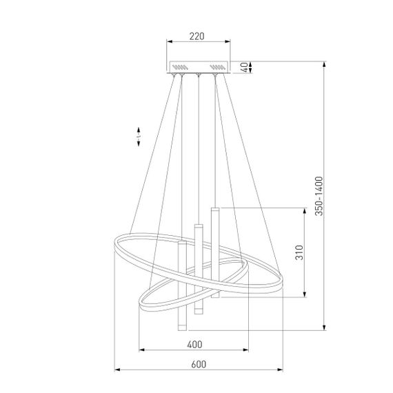 Подвесной светодиодный светильник Eurosvet Stroke 90270/3 черный
