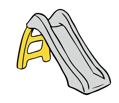 Горка детская 70 см, серый/желтый