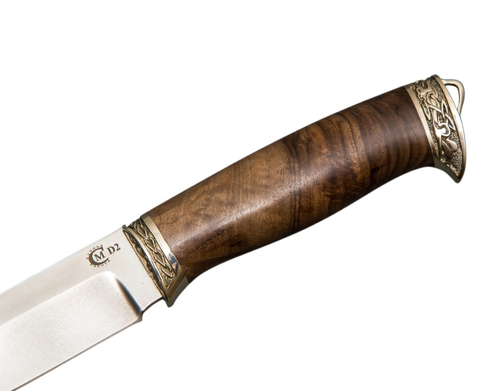 Нож кузница Семина Соболь, ст. D 2, литье, орех(кап)