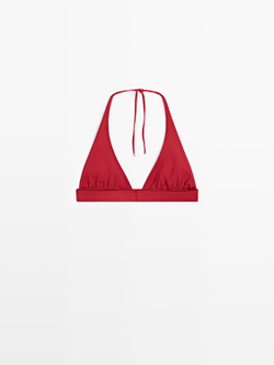 Massimo Dutti Топ бикини с треугольными чашками, красный