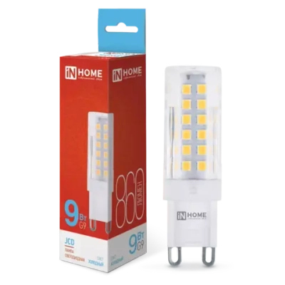 Лампа светодиодная LED-JCD 9Вт 230В G9 6500К ХОЛОДНЫЙ 860Лм IN HOME