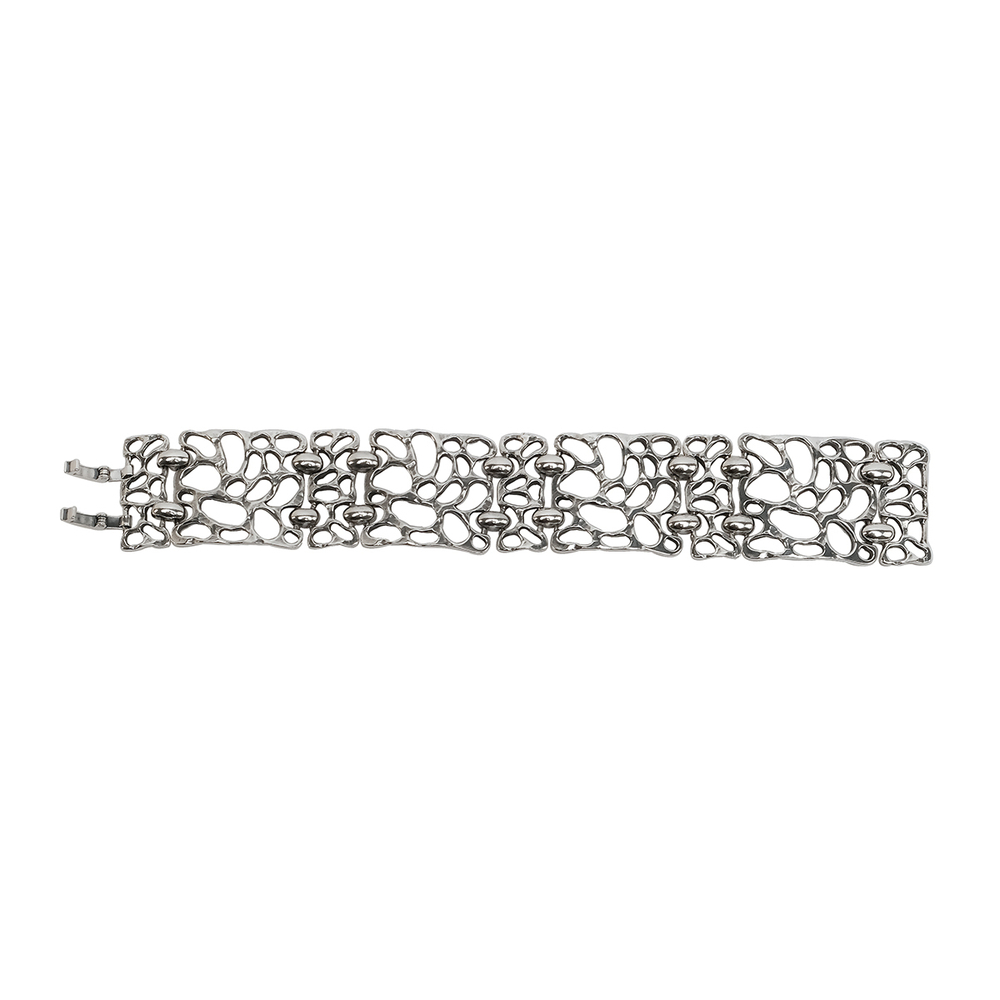 "Индиго" браслет в серебряном покрытии из коллекции "Гауди" от Jenavi с замком пряжка