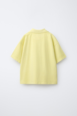 ZARA ПОЛО С ЭФФЕКТОМ ПОТЕРТОСТИ, ЛАЙМОВЫЙ
