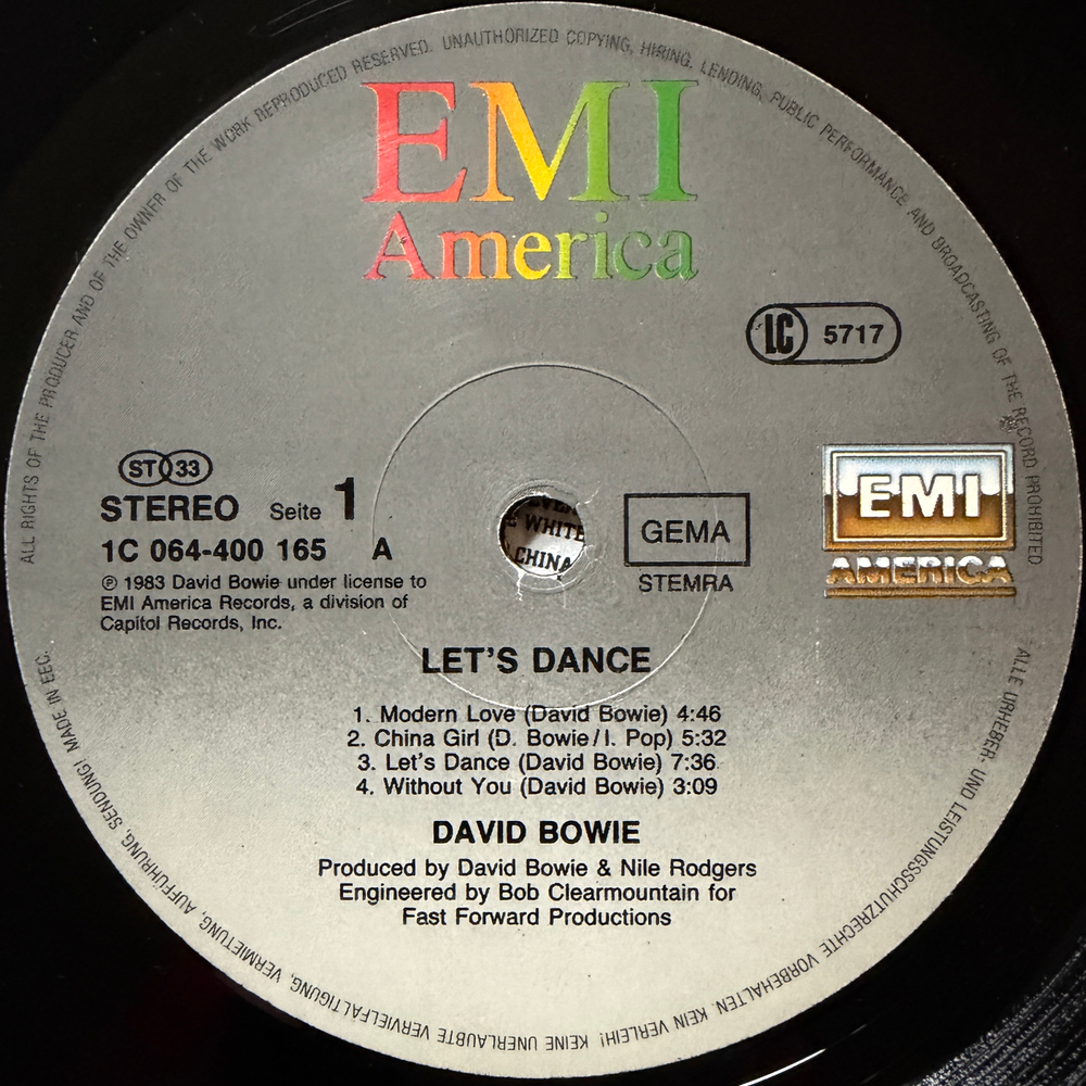 David Bowie - Let's Dance (Германия 1983г.)