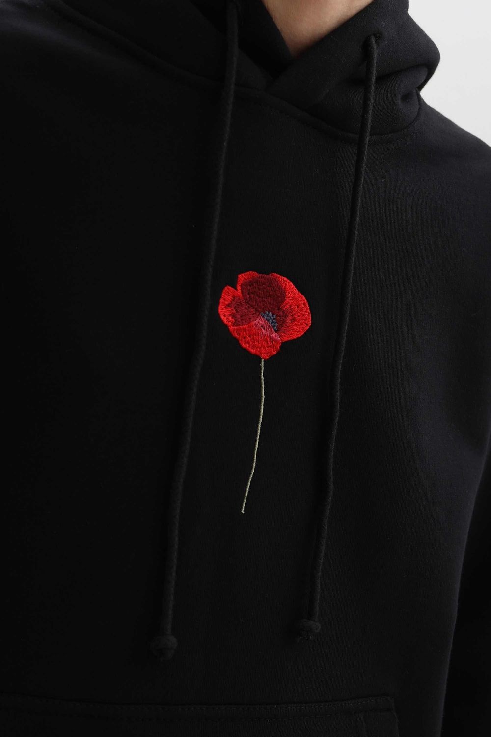 Худи Гербарий Мак Warm Черный