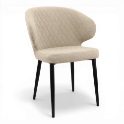 Стул "Нант" (арт. 355), велюр Бренди В03 бежевый, ножка круглая черная