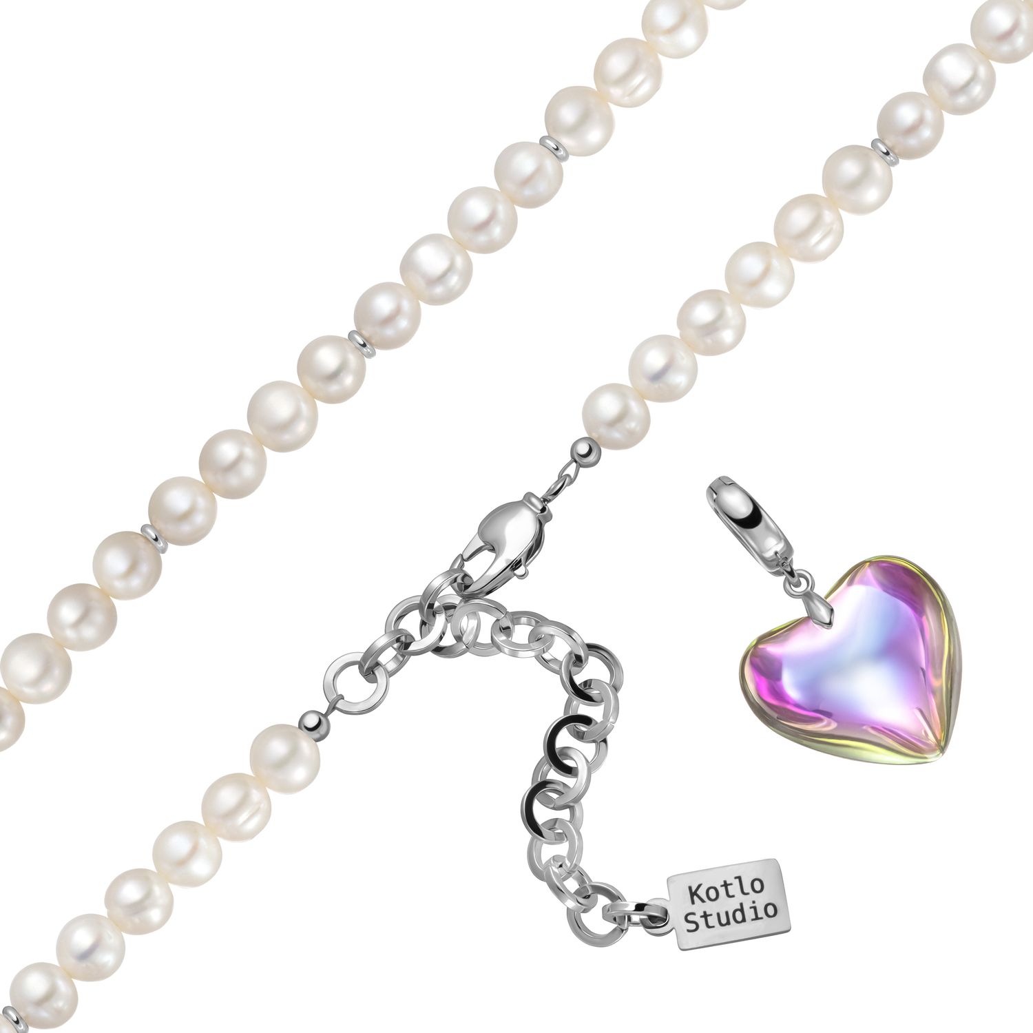 Чокер Classic Heart Holographic-Silver Choker