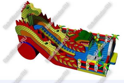 Профессиональный надувной батут "Гранд-саванна" 17*10*9 м