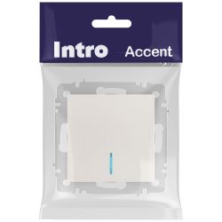 Выключатель Intro Accent 6-102-06 с подсветкой, 10А-250В, IP20, СУ, AL/CU, перламутр | Intro