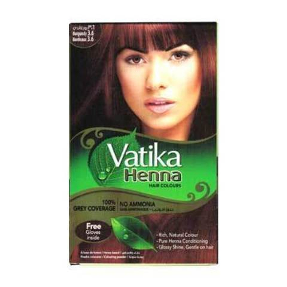 Краска для волос Dabur Vatika Henna Burgundy № 3.6 Бургунди