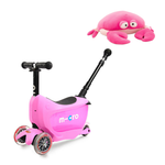 Самокат Mini2Go Deluxe Розовый + игрушка подушка Краб