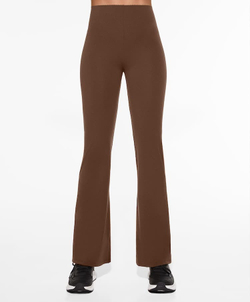 OYSHO Компрессионные брюки клеш Flare Compressive Raise Up, коричневый