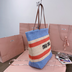 Miu Miu Woven Fabric Tote Bag
