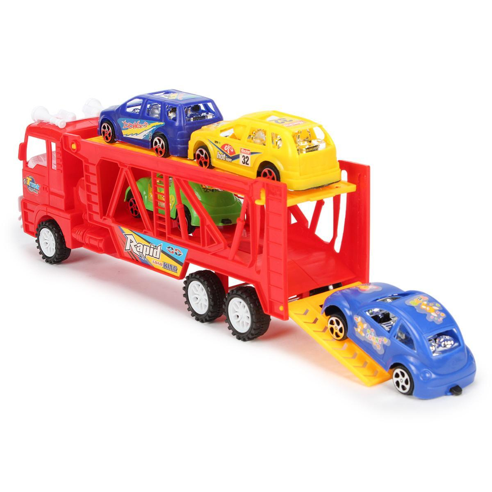 Автовоз ин. 30см + 4машины, ПК JL001-4